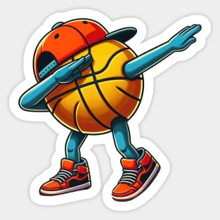 Funny Dabbing Basketball Art Sticker